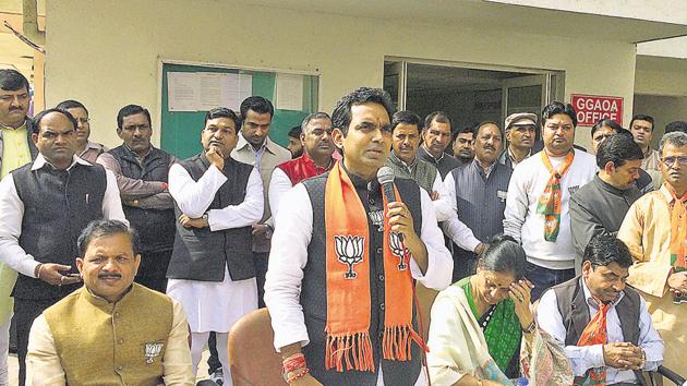 Singh was addressing supporters at the Grand Grandeur society, where residents from adjoining societies such as the Amrapali Zodiac had gathered. Singh was addressing supporters at the Grand Grandeur society, where residents from adjoining societies such as the Amrapali Zodiac had gathered.