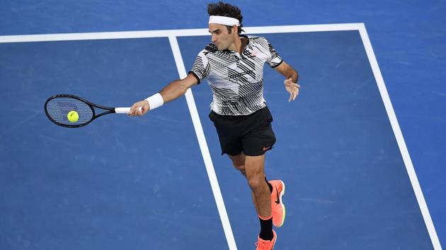 Roger Federer however was back in form, seen here hitting a forehand. (AP)