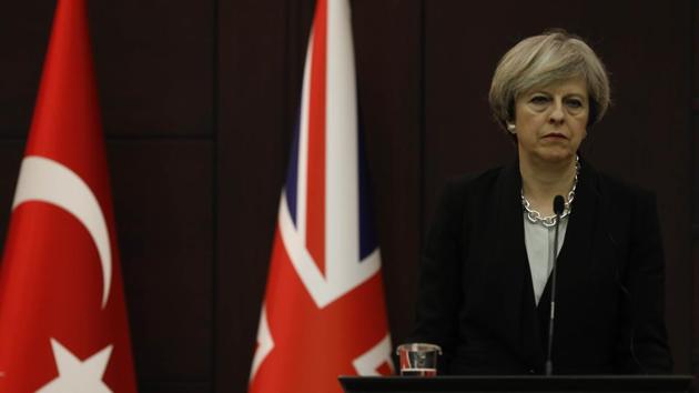 Britain's Prime Minister Theresa May listens to her Turkish counterpart Binali Yildirim (not pictured) during a joint news conference in Ankara, Turkey.(Reuters Photo) Britain's Prime Minister Theresa May listens to her Turkish counterpart Binali Yildirim (not pictured) during a joint news conference in Ankara, Turkey.(Reuters Photo)