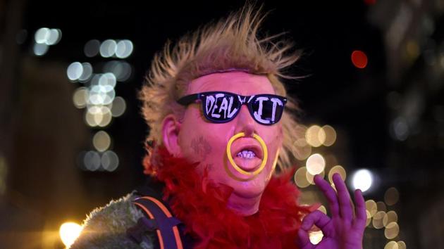 A protester wearing a Donald Trump mask during a "Queer Rage" dance party outside the location of the 2017 "Congress of Tomorrow" Joint Republican Issues Conference in Philadelphia, Pennsylvania, US on January 25, 2017. (Mark Makela / REUTERS) A protester wearing a Donald Trump mask during a "Queer Rage" dance party outside the location of the 2017 "Congress of Tomorrow" Joint Republican Issues Conference in Philadelphia, Pennsylvania, US on January 25, 2017. (Mark Makela / REUTERS)