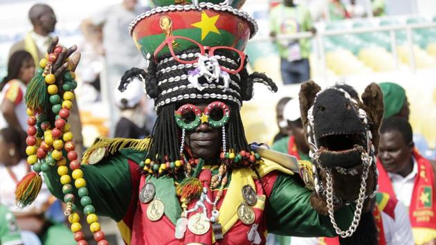 Burkina Faso supporter ahead of a match against Tunisia, during their African Cup of Nations group quarter finals match between Burkina Faso and Tunisia at the Stade de l'Amitie, in Libreville, Gabon, Saturday Jan 28, 2017. (Sunday Alamba / AP) Burkina Faso supporter ahead of a match against Tunisia, during their African Cup of Nations group quarter finals match between Burkina Faso and Tunisia at the Stade de l'Amitie, in Libreville, Gabon, Saturday Jan 28, 2017. (Sunday Alamba / AP)