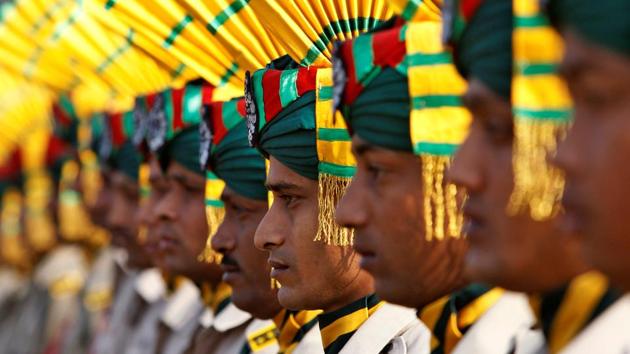 Indian paramilitary soldiers take part in a full-dress rehearsal for the Republic Day parade in Agartala, India on January 24, 2017. (Jayanta Dey / REUTERS) Indian paramilitary soldiers take part in a full-dress rehearsal for the Republic Day parade in Agartala, India on January 24, 2017. (Jayanta Dey / REUTERS)