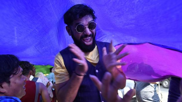 The march was a stage for many fun moments. (Arijit Sen/HT PHOTO)