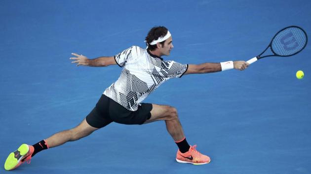 Roger Federer on song during his final against Rafael Nadal on Sunday. (REUTERS)