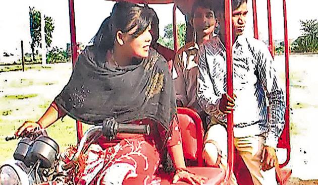 Soni Devi on e-rickshaw in Purnia. (HT photo) Soni Devi on e-rickshaw in Purnia. (HT photo)