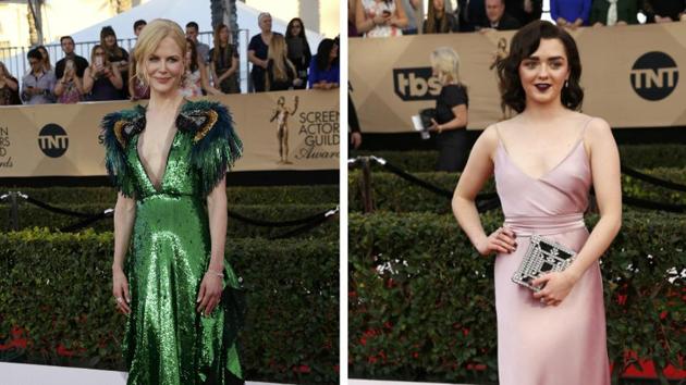 Lion star Nicole Kidman and Game of Thrones star Maisie Williams at the 23rd Screen Actors Guild Awards. (REUTERS)