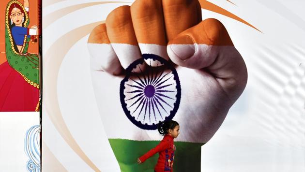 There will be 11 themed state pavilions where each state would showcase their achievements and initiatives, tourism products and destinations, etc. The ministry of information & broadcasting is also setting up a photo exhibition on the theme “Mera Desh Badal Raha Hai, Aage Badh Raha Hai”. The big attraction of the event are the Republic Day Parade Tableaux which will be stationed at the venue for the duration of the event. (Raj K Raj/HT PHOTO)