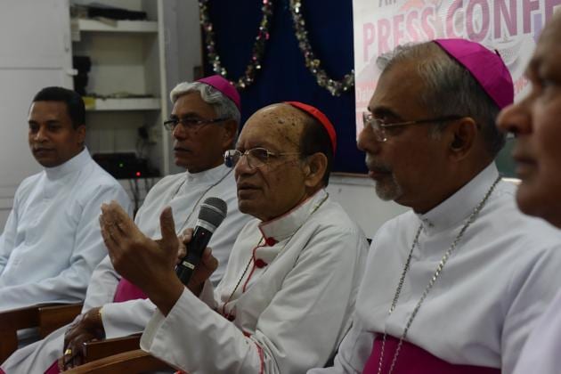 Bhopal, India - Jan. 30, 2017: Cardinal Oswald Gracias addressing a press conference ahead of conference of the catholic Bishops of India in Bhopal, India, on Monday, January 30, 2017. (Photo by Mujeeb Faruqui/ Hindustan Times) (Mujeeb Faruqui/HT PHOTO) Bhopal, India - Jan. 30, 2017: Cardinal Oswald Gracias addressing a press conference ahead of conference of the catholic Bishops of India in Bhopal, India, on Monday, January 30, 2017. (Photo by Mujeeb Faruqui/ Hindustan Times) (Mujeeb Faruqui/HT PHOTO)