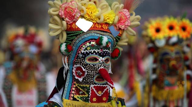 Dancers wearing masks take part in the International Festival of Masquerade Games Surva in Pernik, Bulgaria on Sunday. The International Festival of the Masquerade Games called Surva takes place in the town of Pernik every year in the last weekend of January. It’s the biggest event of this type not only in Bulgaria but on the Balkans as well. ( REUTERS) Dancers wearing masks take part in the International Festival of Masquerade Games Surva in Pernik, Bulgaria on Sunday. The International Festival of the Masquerade Games called Surva takes place in the town of Pernik every year in the last weekend of January. It’s the biggest event of this type not only in Bulgaria but on the Balkans as well. ( REUTERS)