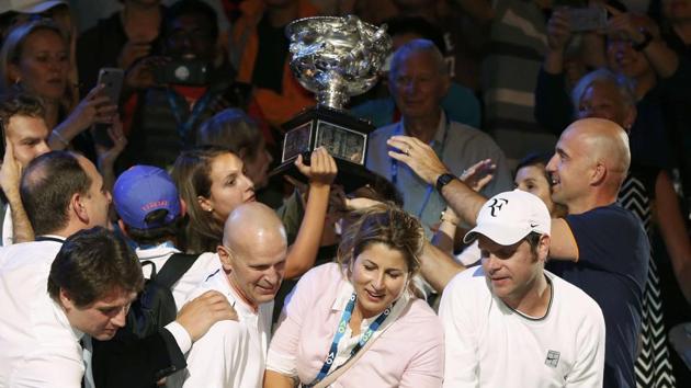 Federer’s wife Mirka was present in the stands when Federer won his first Grand Slam after a gap of five years. (REUTERS)
