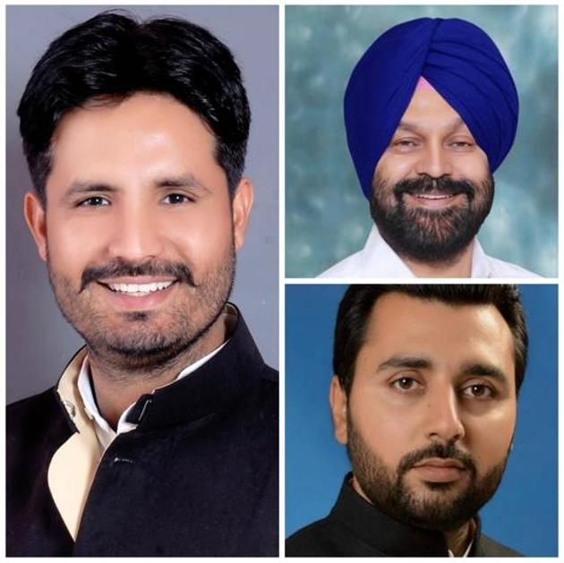 (clockwise from left) Amrinder Singh Raja Warring (Congress), Hardeep Singh Dimpy Dhillon (SAD) and Jagdeep Singh Sandhu (AAP). (HT File Photos) (clockwise from left) Amrinder Singh Raja Warring (Congress), Hardeep Singh Dimpy Dhillon (SAD) and Jagdeep Singh Sandhu (AAP). (HT File Photos)