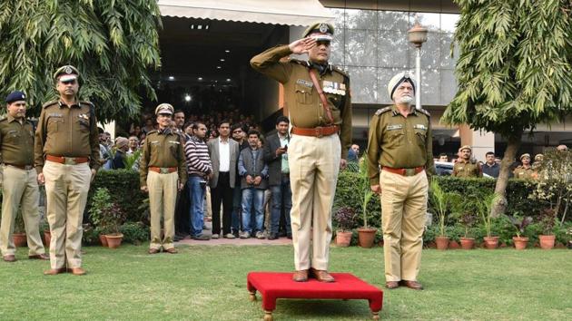 Amulya Patnaik, a former special commissioner with the Delhi Police, at police headquarters while taking over the charge as Delhi Police commissioner. (Handout) Amulya Patnaik, a former special commissioner with the Delhi Police, at police headquarters while taking over the charge as Delhi Police commissioner. (Handout)