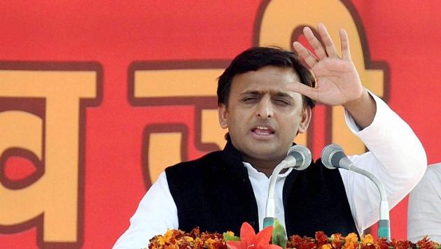 Chief Minister and Samajwadi Party president Akhilesh Yadav addressing a public meeting near Aligarh on Jan 31. (PTI PhotoI) Chief Minister and Samajwadi Party president Akhilesh Yadav addressing a public meeting near Aligarh on Jan 31. (PTI PhotoI)
