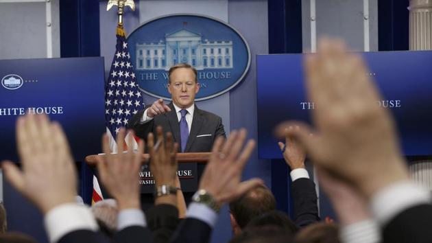White House spokesman Sean Spicer takes questions during his press briefing at the White House in Washington, U.S., January 30, 2017. REUTERS/Kevin Lamarque (REUTERS) White House spokesman Sean Spicer takes questions during his press briefing at the White House in Washington, U.S., January 30, 2017. REUTERS/Kevin Lamarque (REUTERS)