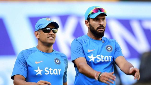 Yuvraj Singh and MS Dhoni practice ahead of the deciding Twenty20 International between India and England at the Chinnaswamy stadium. (PTI) Yuvraj Singh and MS Dhoni practice ahead of the deciding Twenty20 International between India and England at the Chinnaswamy stadium. (PTI)