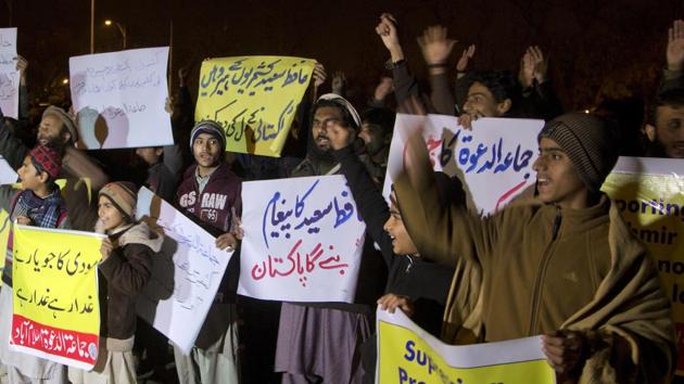 Supporters of Hafiz Saeed protest his arrest in Islamabad, Pakistan, on January 30, 2017. (AP Photo) Supporters of Hafiz Saeed protest his arrest in Islamabad, Pakistan, on January 30, 2017. (AP Photo)