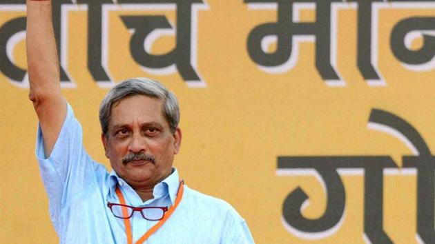 Defence minister Manohar Parrikar during an election campaign rally at Campal, Panaji in Goa on Saturday. (PTI Photo) Defence minister Manohar Parrikar during an election campaign rally at Campal, Panaji in Goa on Saturday. (PTI Photo)