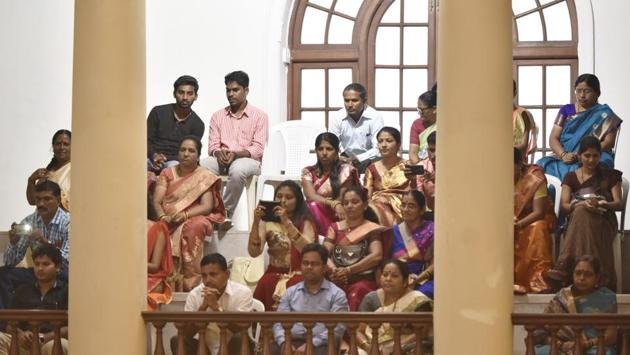 Family matters: The policemen’s kin watch the ceremony.  (Anshuman Poyrekar/HT PHOTO) 