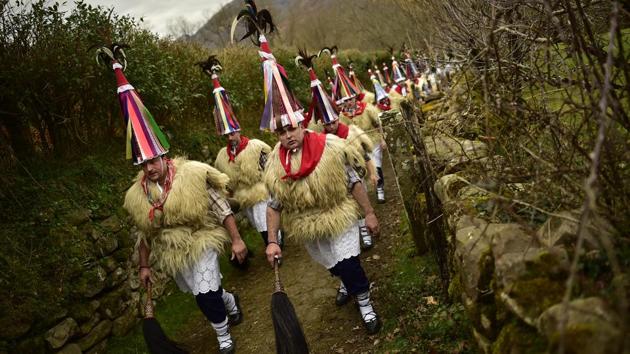 A group of Joaldunaks take part in the carnival. (AP photo) A group of Joaldunaks take part in the carnival. (AP photo)