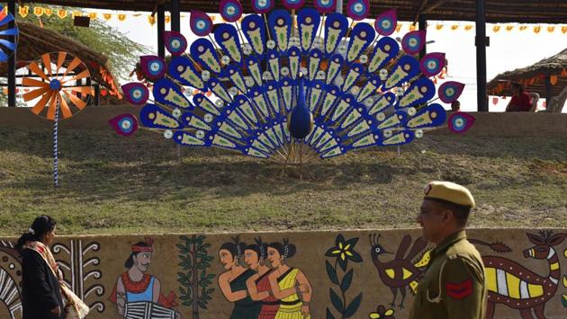 As the theme state, Jharkhand will have a wide scope to display and exhibit not only its culture but also showcase its customs and traditions. (Virendra Singh Gosain/HT PHOTO)