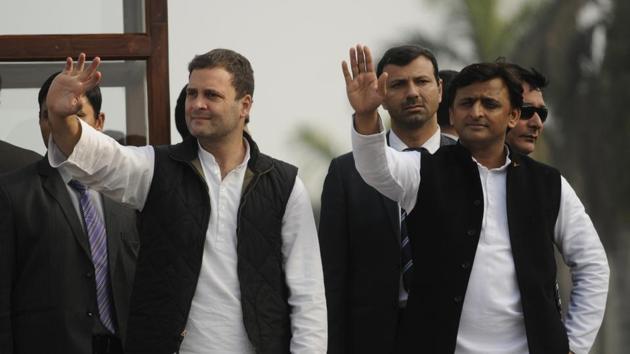 Rahul and Akhilesh’s relationship is being put to test in a number of assembly constituencies as candidates of both the parties are contesting against each other there. (HT Photo) Rahul and Akhilesh’s relationship is being put to test in a number of assembly constituencies as candidates of both the parties are contesting against each other there. (HT Photo)