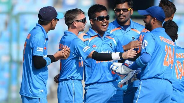 India’s cricketers lost a high-scoring thriller versus arch-rivals Pakistan in the Blind cricket World T20 encounter in New Delhi. (AFP) India’s cricketers lost a high-scoring thriller versus arch-rivals Pakistan in the Blind cricket World T20 encounter in New Delhi. (AFP)