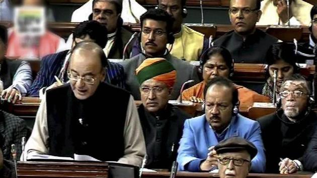 Finance minister Arun Jaitley tabling the Union Budget for 2017-18 in the Parliament in New Delhi on Wednesday.(PTI)