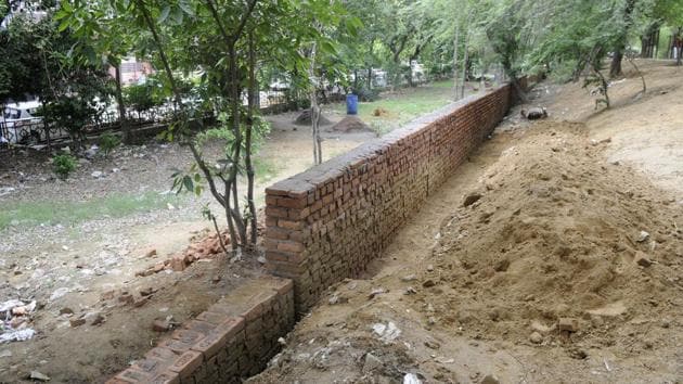 The Jharsa bundh is one of the four remaining natural drains.(HT File)