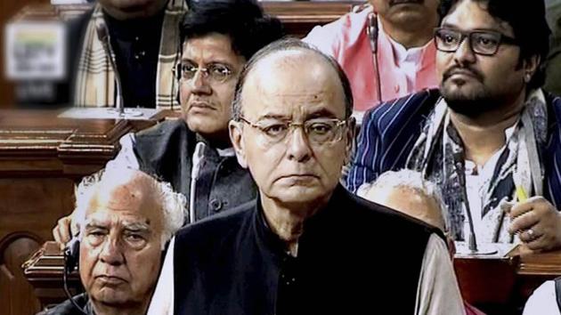 Finance Minister Arun Jaitley delivers the Union Budget speech in Parliament.(PTI Photo)
