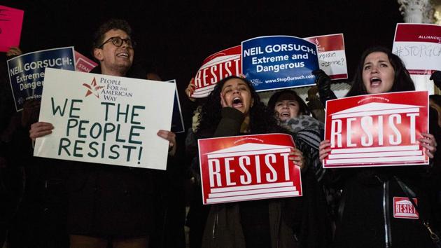 Demonstrators gathered outside of The United States Supreme Court. (AFP Photo) Demonstrators gathered outside of The United States Supreme Court. (AFP Photo)