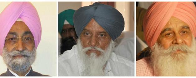Where BJU factions’ leaders stand: (Fram left) Bhupinder Singh Mann is backing Congress; Balbir Singh Rajewal is now backing AAP; and Ajmer Singh lakhowal is with SAD-BJP. (HT Files Photos) Where BJU factions’ leaders stand: (Fram left) Bhupinder Singh Mann is backing Congress; Balbir Singh Rajewal is now backing AAP; and Ajmer Singh lakhowal is with SAD-BJP. (HT Files Photos)