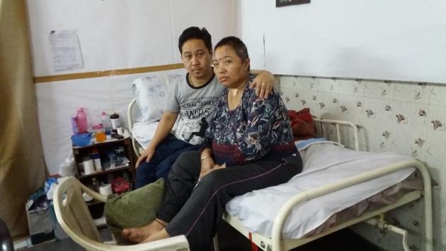 Sharmila Rai with her husband Rakesh at their rented house in Sadiq Nagar. Sharmila has been (Shiv Sunny/HT Photo) Sharmila Rai with her husband Rakesh at their rented house in Sadiq Nagar. Sharmila has been (Shiv Sunny/HT Photo)