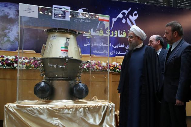 Iran's President Hassan Rouhani looks at an exhibit during a ceremony marking National Day of Space Technology in Tehran.(REUTERS) Iran's President Hassan Rouhani looks at an exhibit during a ceremony marking National Day of Space Technology in Tehran.(REUTERS)