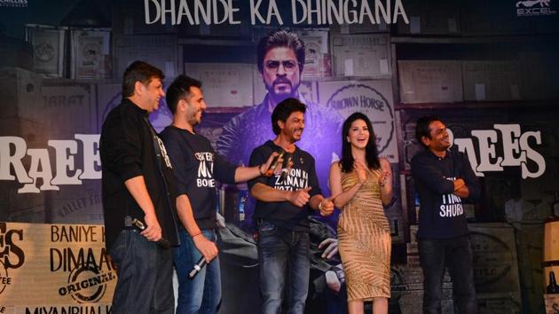 The team of Raees looks happy about the film crossing the Rs 100 crore mark. (IANS)