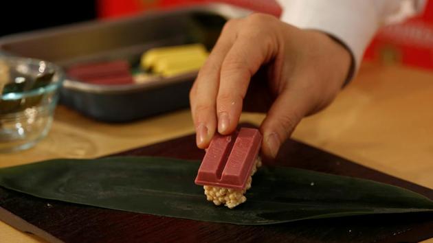 Nestle Japan’s KitKat marketing manager Ryoji Maki said the idea was to create a fun variation of the traditional chocolate bar in the run-up to Valentine’s Day. (REUTERS) Nestle Japan’s KitKat marketing manager Ryoji Maki said the idea was to create a fun variation of the traditional chocolate bar in the run-up to Valentine’s Day. (REUTERS)