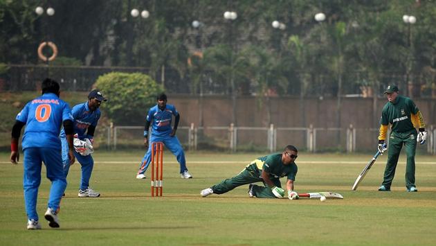 A team consists of three categories of players — B1, B2 and B3. B1 category players are fully blind; B2 are partially blind and B3 are partially sighted cricketers.  (Arijit Sen/HT PHOTO) 