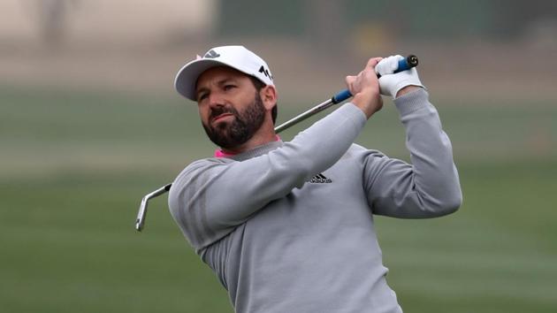 Sergio Garcia of Spain plays during the second round of the Omega Dubai Desert Classic at the Emirates Golf Club on Friday.(AFP)