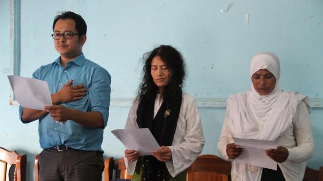 The People’s Resurgence and Justice Alliance (PRJA), co-founded by former marathon faster Irom Sharmila, has about Rs 3.1 lakh in crowd-sourced money for campaigning. It works out to Rs 60,200 for each of its five candidates. (HT File Photo) The People’s Resurgence and Justice Alliance (PRJA), co-founded by former marathon faster Irom Sharmila, has about Rs 3.1 lakh in crowd-sourced money for campaigning. It works out to Rs 60,200 for each of its five candidates. (HT File Photo)