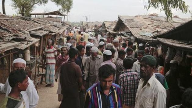 File photo of Rohingya from Myanmar at an unregistered refugee camp in Teknaf, near Cox's Bazar, a southern district of Bangladesh. (AP) File photo of Rohingya from Myanmar at an unregistered refugee camp in Teknaf, near Cox's Bazar, a southern district of Bangladesh. (AP)