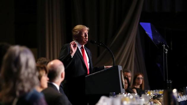 US President Donald Trump delivers remarks at the National Prayer Breakfast in Washington. (REUTERS) US President Donald Trump delivers remarks at the National Prayer Breakfast in Washington. (REUTERS)