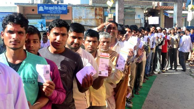 The administration hopes to distribute all the voter slips before February 11. (HT Photo) The administration hopes to distribute all the voter slips before February 11. (HT Photo)