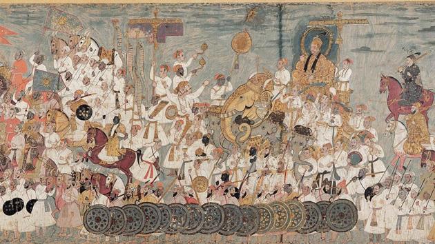 Deccani painting of the Procession of Abdullah Qutb Shah.(Photo courtesy: CSMVS)
