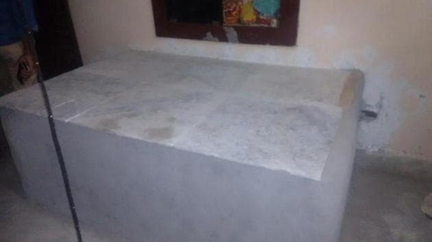 The platform built by Bhopal’s Udyan Das to hide his live-in partner’s body. (HT Photo)
