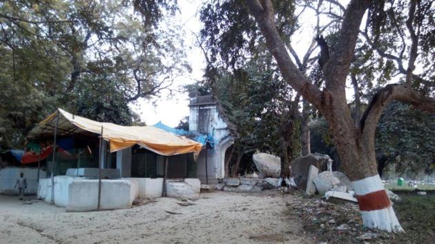 The remnants of the Mewati village inside Chandra Shekhar Azad park that survives till date. (HT Photo) The remnants of the Mewati village inside Chandra Shekhar Azad park that survives till date. (HT Photo)