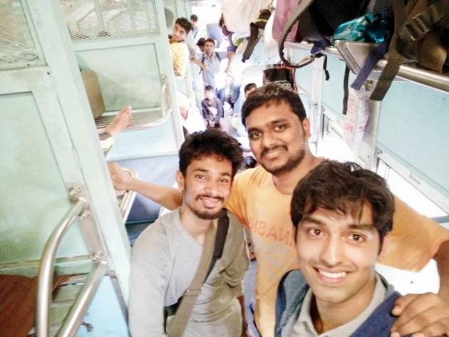 Filmmakers Samarth Mahajan, Rajat Bhargava and Omkar Divekar, the team that travelled unreserved. Filmmakers Samarth Mahajan, Rajat Bhargava and Omkar Divekar, the team that travelled unreserved.