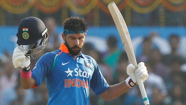 Yuvraj Singh made a magnificent comeback to the Indian ODI squad after three years and on World Cancer Day, he has started an initiative to support the education of kids battling cancer.(BCCI)