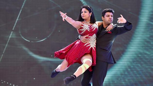 Dancers perform at the inauguration of the festival in Mumbai on Saturday. (Arijit Sen/HT PHOTO)