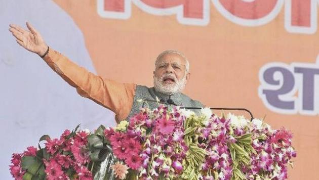 Prime Minister Narendra Modi addresses the BJP Vijay Shankhnad Rally in Meerut on Saturday ahead of the state assembly polls. (PTI) Prime Minister Narendra Modi addresses the BJP Vijay Shankhnad Rally in Meerut on Saturday ahead of the state assembly polls. (PTI)