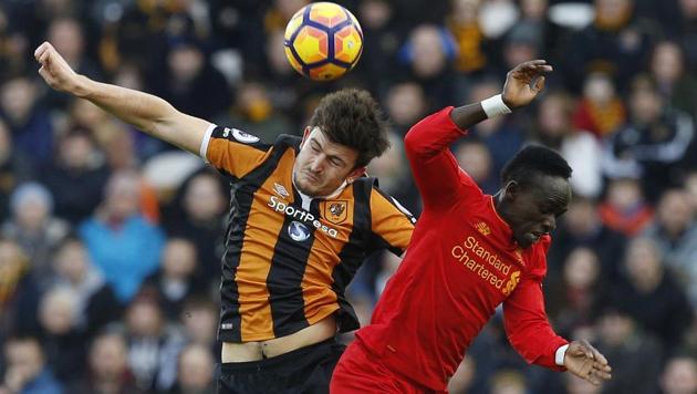 Hull City AFC's Harry Maguire in action with Liverpool FC's Sadio Mane during their Premier League match. (REUTERS) Hull City AFC's Harry Maguire in action with Liverpool FC's Sadio Mane during their Premier League match. (REUTERS)