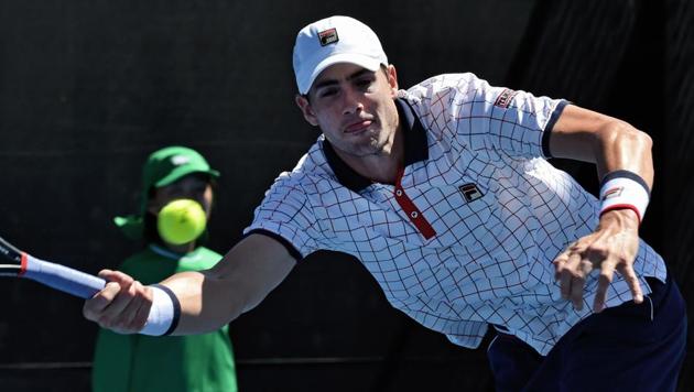 John Isner defeated Switzerland’s Henri Laaksonen 4-6, 6-2, 6-2, 7-6 (7/1) in their Davis Cup World Group encounter. (AFP) John Isner defeated Switzerland’s Henri Laaksonen 4-6, 6-2, 6-2, 7-6 (7/1) in their Davis Cup World Group encounter. (AFP)